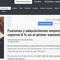 Fusiones y adquisiciones empresariales en Colombia cayeron 8 % en el primer semestre